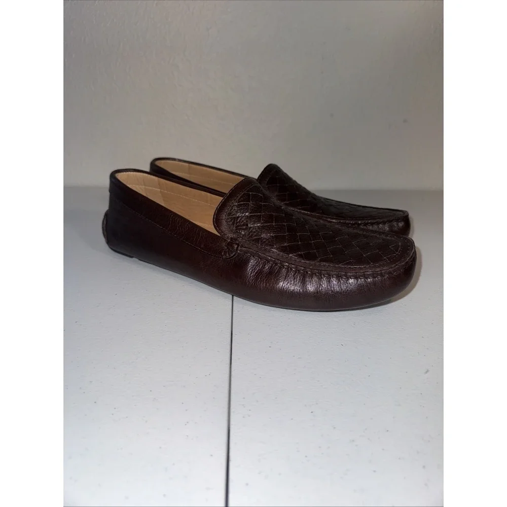 GH Bass & Co Men's Bass Wheldon Weave Loafers Size 11 1/2 Brown Leather Preppy